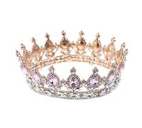 VALICLUD Nupcial Vintage de Cristal con Diamantes de Imitación, Tiara de Reina de Cristal, Joyas Brillantes, Decoración para Boda, Compromiso (rosa)