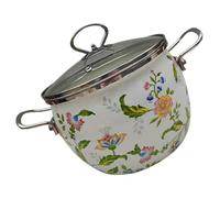 VALICLUD Olla Esmaltada Doble Asa y Tapa para Estofados y Sopas, Diseñada para Cocina Casera y Recetas Tradicionales