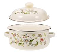 VALICLUD Olla Esmaltada para Cocina Hogar Cacerola Gruesa para Guisos y Sopas Olla Multifunción Compatible con Inducción y Gas y Mariscos