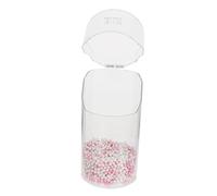 VALICLUD Organizador de Brochas de Maquillaje Bote de Ps Transparente con Tapa y Perlas Adecuado para Tocador y Mostrador de Belleza