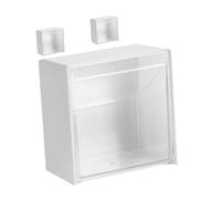 VALICLUD Organizador De Pared De Baño Soporte Para Discos De Algodón y Bastoncillos 3 Piezas Tamaño Mediano Color Blanco Caja De Almacenamiento Para Hisopos y Maquillaje