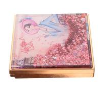 VALICLUD Paleta De Maquillaje Brillantina Vacía 9 Rejillas Compacta Para Sombras De Ojos y Labiales Uso Diario y Viajes Diseño Rosa Dorado