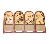 VALICLUD Panel Plegable Chino de Madera con Patrones Elegantes de Caña, Panel Decorativo para Escritorio Portátil y Mejora Estética en Espacios Reducidos