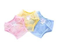 VALICLUD Pantalones de Entrenamiento para Bebés 3 Piezas Reutilizables Lavables Transpirables de Malla Talla S 80 6-12 Lbs 0-6 Meses Colores Rosa Amarillo y Azul Cubrepañales