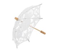 VALICLUD Paraguas Nupcial Vintage de Encaje Pequeño Parasol de Algodón para Bodas y Fotografía Accesorio Decorativo Floral para Fiesta de Té y Damas de Honor