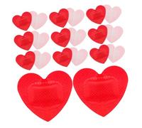VALICLUD Parches Adhesivos Forma de Corazón 20 Unidades, Transpirable, Elástico, Rojo, Protectores Impermeables para Primeros Auxilios, Uso Infantil y Adulto, Diseño Creativo y Divertido