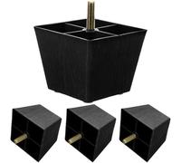 VALICLUD Patas Cuadradas de Repuesto para Muebles, 3 Pulgadas, Plástico y Metal, 4 Piezas Varilla Roscada, Adecuadas para Sofás, Sillas y Muebles de Interior