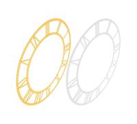 VALICLUD Pegatina de Reloj de Pared Números Romanos, Panel Redondo Acrílico Espejo Plata y Dorado 20 Cm, 2 Piezas, Decoración Moderna para Sala de Estar y Manualidades DIY