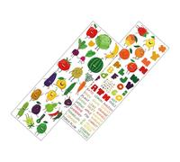 VALICLUD Pegatinas de Pared Alfabeto y Dibujos Animados de Frutas y Verduras, Adhesivo Decorativo de Pvc Fácil de Pegar para Dormitorio y Aula Infantil