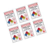 VALICLUD Pegatinas de Seguridad Autoadhesivas No Fumar ni Abrir Fuego 6 Unidades Vinilo Resistente para Señalización Industrial Exterior en Áreas de Peligro y Prevención de Incendios