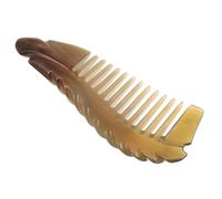 VALICLUD Peine de Cuerno de Yak Natural Hecho Mano de Dientes Anchos Antistático para Cabello Ondulado Portátil para Viajar para Mujeres