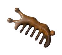 VALICLUD Peine de Madera Natural de Sándalo Peine Masajeador para Cabelludo Diseño Ergonómico para Cabello Grueso Herramienta de Masaje para Cabeza Cuello y Espalda