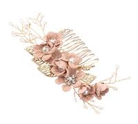 VALICLUD Peine de Novia con Cristales Accesorio de Cabello de Aleación de Rhinestone Rosa Tocado Nupcial para Bodas y Ocasiones Especiales