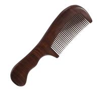 VALICLUD Peine de Sándalo Natural Mango Doble Curvo Dientes Finos para Peinar el Cabello Peine de Madera para Masaje de Cabelludo para Uso Diario y Viajes