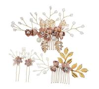 VALICLUD Peine Inserción de Perla Peinetas Laterales Flores Peineta Lateral para Novia Horquillas Forma Decorativas para Sujetar el Cabello Tocado de Novia Accesorios Cabello de Boda
