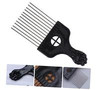 VALICLUD Peine Rastrillo de Acero Negro 1 Unidad Tamaño Medio Dientes Extra Anchos para Cabello Grueso y Enredado Adulto y Niño Peinado Profesional Cuidado del Cuero Cabelludo