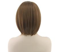 VALICLUD Peluca Bob Corto para Mujer con Flequillo Peluca Sintética Marrón para Fiesta y Cosplay Diseño Natural y Cómodo para