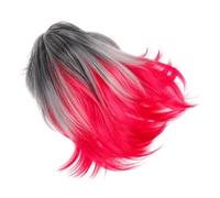 VALICLUD Peluca Degradada Estilo Bob Para Mujer Flequillo Corto y Colores Negros Grises y Morados Para Fiestas De Disfraces y Cosplay