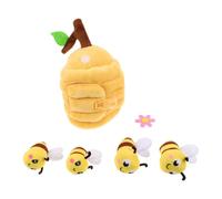 VALICLUD Peluche de Abeja en Forma de Panal, Felpa Suave, Juguete | Juego Interactivo con Colmena, Apoyo Sensorial y Orden, para Bebés y Pequeños, Decoración