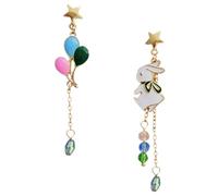 VALICLUD Pendientes Asimétricos De Colores Para Mujer Pendientes Colgantes De Globo Cadena Larga Accesorio Para Fiesta Casual