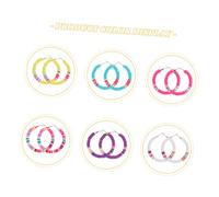 VALICLUD Pendientes Bohemios De Aro Abierto De Arcilla Polimérica Multicolor, Ligeros y Hechos a Mano, 6 Pares Para Mujer, Estilo Tribal Para Verano y Vacaciones