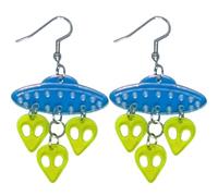 VALICLUD Pendientes Colgantes de Nave Espacial Ovni para Mujer y Niñas Diseño Creativo y Divertido Tamaño Ligero y Cómodo para Uso Diario y Ocasiones Obsequios