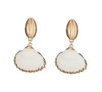 VALICLUD Pendientes de Aleación con Natural Estilo Océano Aretes Ligeros Forma de Abanico para Mujer y Niñas Joyería de Oreja Elegante y Duradera