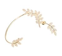 VALICLUD Pendientes de Tipo Cuff Circonitas Doradas Pendiente de Gemas de Imitación para Mujeres Elegante Joya para Eventos