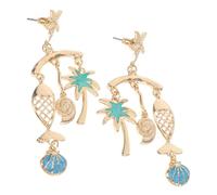 VALICLUD Pendientes Hawaianos de Verano para Mujer Diseño Boho con de Mar y Pez Joyería Náutica para Vacaciones Tropical