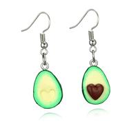 VALICLUD Pendientes Mujer Aguacate Ligeros de Arcilla Polimérica Diseño Colgante Forma de Corazón Joyería Hipoalergénica para Niñas y Decoración de Orejas