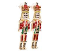 VALICLUD Pendientes Navideños De Cascanueces Joyería Colgante Decorativa Para Mujer Diseño De Personajes De Dibujos Animados Atractivos Pendientes Festivos Para Orejas