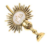 VALICLUD Pin de Solapa de Comunión Insignia de Cruz, Alfiler Religioso de Aleación de Zinc Chapado en Oro, Broche para Ropa y Accesorios, Adecuado para Ceremonia y Obsequio Religioso, 1