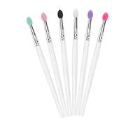 VALICLUD Pincel De Silicona Para Sombras De Ojos 6 Piezas Tamaño Grande Aplicador Difuminador Herramienta Maquillaje Profesional Viaje Colores Surtidos