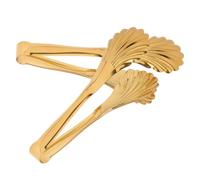 VALICLUD Pinzas para Servir Alimentos de Acero Inoxidable 2 Piezas, Diseño Concha Dorado 23 Cm, Utensilios Multifuncionales para Buffet, Ensalada y Cocina Profesional