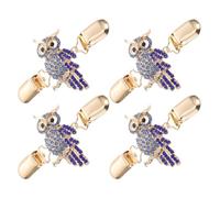 VALICLUD Pinzas para Suéter Búho Gemas Azules Cierre para Cárdigan 4 Piezas Broches para Sujetar Ropa y Ajustar Vestidos Accesorio para Chal y Suéter Otoño E Invierno
