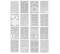 VALICLUD Plantillas para Pintar Diarios y Álbumes de Recortes, Juego de 16 Piezas de Pet Reutilizables para Scrapbooking y Gestión de Tareas Creativas