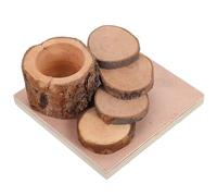 VALICLUD Plataforma de Madera para Hámster con Comedero y Soporte Escalera para Trepar y Juguete para Roer Compatible con Conejos Cobayas y Pequeños Roedores Accesorio Saludable para