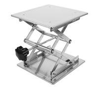 VALICLUD Plataforma Elevadora de Laboratorio Manual 200X200 MM de Acero Inoxidable Mini Mesa Elevadora Ajustable Soporte de Tijera para Experimentos Científicos y Control Preciso de