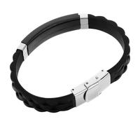 VALICLUD Pulsera Deportiva para Hombre, Pulsera de Silicona para Hombre, Negra, de Silicona y Acero Inoxidable, Material Suave, Fácil de Quitar, para Bailarines Urbanos