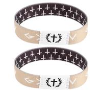 VALICLUD Pulsera Elástica Cristiana Versículos Bíblicos 2 Piezas Color Negro y Gris Diseño Unisex Ajustable Pulseras Motivacionales para Graduación Iglesia y Uso Diario