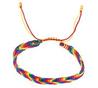 VALICLUD Pulsera Trenzada Colorida Unisex Pulseras Ajustables De Cuerda Nailon Cómoda Para Mujer y Hombre Uso Diario Orgullo Lgbt Rainbow Talla Única