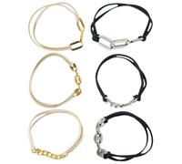 VALICLUD Pulseras De Muñeca Cabello 6 Unidades Tamaño Estándar Lazos Elásticos Para Mujer y Niñas Uso Diario Accesorios Cabello Oro y Plata Conjunto De 3 Piezas Cada Color