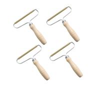 VALICLUD Quitapelusas Manual para Ropa y Muebles Mango de Madera y Cobre, Remueve Pelusas y Pelos de Mascotas, Juego de 4 Unidades para Limpieza