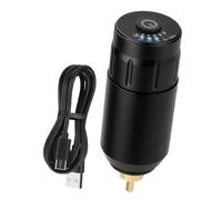 VALICLUD Regulador De Carga Usb Para Tatuajes Negro Material De Aluminio De Acabado Esmalte Compacto Función De Estabilizador De Voltaje Digital Para Suministros De Tatuajes Profesional