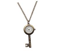 VALICLUD Reloj De Bolsillo De Cuarzo Vintage Cadena Colgante Forma De Llave Accesorio Elegante para Hombres y Mujeres para Ocasiones Diarias y Eventos Sociales