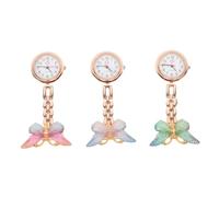 VALICLUD Reloj de Bolsillo de Enfermera de Cuarzo con Clip, Diseño de ala, Aleación y Vidrio, 3 Piezas de Colores Surtidos, para Mujer, Uso Médico y Escolar, Tamaño Color Aleatorio