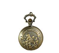 VALICLUD Reloj de Bolsillo Portátil Larga Duración Material Aolly de Papá Noel Vintage Dorado de Cuarzo Diseño Retro para Pesca y Caza