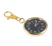 VALICLUD Reloj De Bolsillo Unisex Luminoso Llavero De Metal, Esfera Grande Visible, Colgante para Personas Mayores, Uso Diario, Diseño Ligero y Cómodo (Carcasa Dorada, Esfera Negra