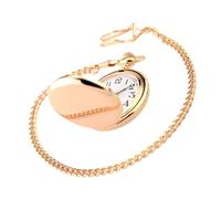 VALICLUD Reloj De Bolsillo Vintage De Aleación Doble Cara Tapa Pulida, Reloj Colgante Retro para Hombres y Mujeres, Diseño Mecánico Ligero para Uso Diario, Color Rosa Dorado