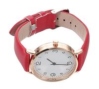 VALICLUD Reloj de Pulsera Mujer Digital, Cuarzo, Correa de Piel Sintética Roja, Estilo Sencillo, Ultradelgado, Cómodo para Uso Diario y Casual, Tamaño Ajustable